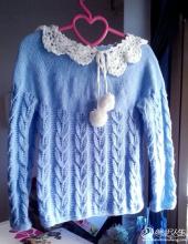 中国编织网儿童毛衣 90～110cm中童毛衣  仿鱼儿的慕橙