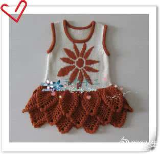 小女孩毛线裙编织图解 适合3-6岁小女孩的毛线俏皮小裙《太阳花》 有图解