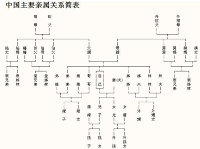 中国亲戚关系称谓图 中国亲戚关系图