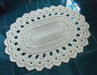 钩针编织椭圆形垫子 钩针编织----椭圆垫