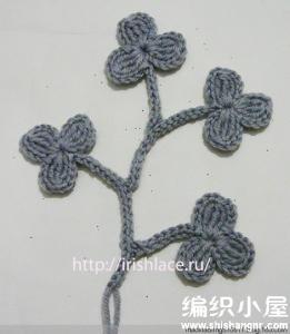 爱尔兰花朵钩针图解 【编织花样】爱尔兰小枝花朵的钩法