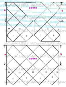 钩针方形花片拼接方法 钩与编各自的拼接法