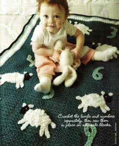 手工钩儿童毛线毯子 羊宝宝数字童钩毯（图解）