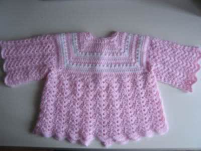 手工钩织外搭服饰 儿童服饰  给宝宝钩的粉嫩小外套