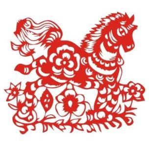 窗花剪纸图案大全 马踏梅花送祝福马年窗花剪纸教程【窗花的剪法】