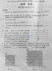 2016年全国卷化学试题 2015年成人高考高起点化学试题(完整版)