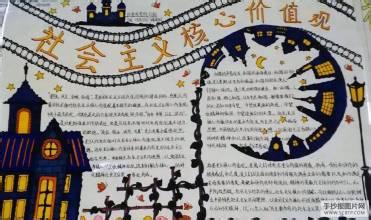 手抄报版面设计图大全 践行核心价值观凝聚中华正能量手抄报版面设计图