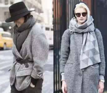 黑白格子大衣搭配围巾 白色大衣配什么围巾 冬天大衣不加围巾=白穿了！