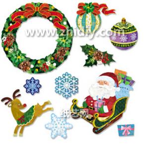 纸模型图纸 【纸模型】圣诞节常见装饰模板|圣诞节装饰物图纸模板