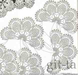 钩针花边图解大全 钩针模式----漂亮的竖排花边