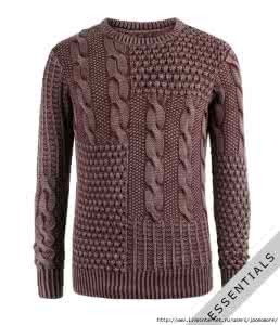 从领口开始的棒针编织 棒针编织----V领连肩男装“镌刻”