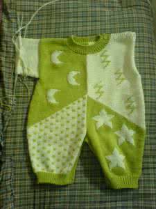 棒针编织宝宝连体衣 棒针宝宝连体衣----“星星和月亮”