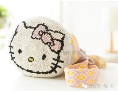 钩针包包款式图案大全 钩针猫图案wayuu包包 漂亮的kitty款钩针Wayuu包教程,让你靓丽整个夏天~