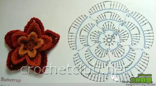 钩针晚礼服图解 富贵华丽的拼花晚礼服裙钩织花样图解