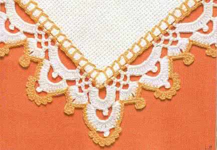 手工钩织桌布花边 漂亮的钩布结合花边系列