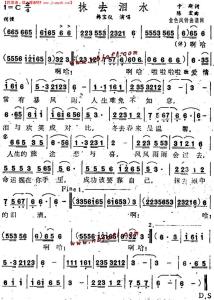 抹去泪水简谱 抹去泪水简谱 抹去泪水