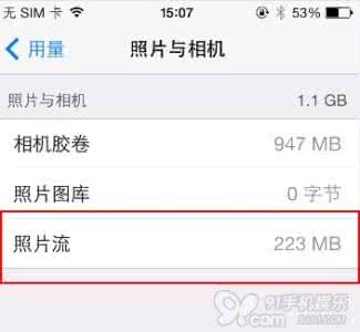 存储空间权限被关闭 iOS 7关闭照片流省1G存储空间？