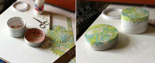 礼盒包装 包装带纸筒废旧利用变漂亮小礼盒