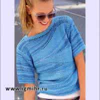 魔法口袋半袖套头衫 棒针方领半袖套衫