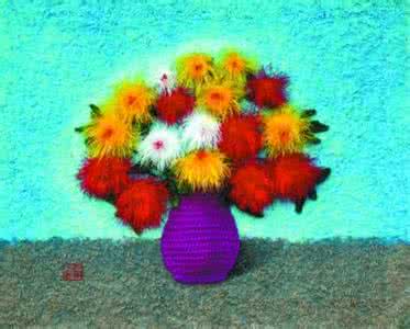 用毛线做手工图画 绚丽--毛线做画