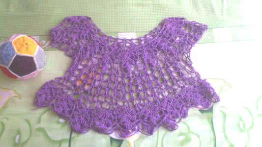 钩针贝壳花针法图解 【棠露手工】蓝贝壳-钩针小披