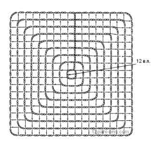 钩针基础教程 俄网的钩针基础教程:如何由中心圆到四方角