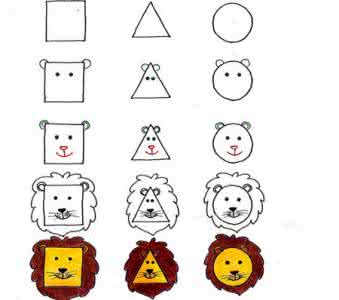 正方形简笔画 圆形简笔画 一个正方形与一个圆形,到底能画出多少种简笔画?