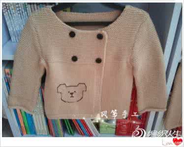 女士无领开衫裁剪图 小熊无领开衫适合1-2周岁孩子