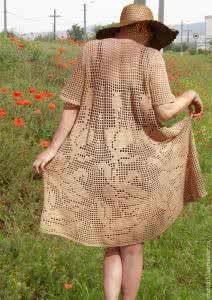 爱尔兰钩针编织图解 钩针编织----爱尔兰香槟连衣裙展示