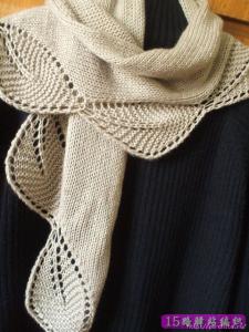 棒针披肩编织款式图解 漂亮的披肩  树叶编织款式和图解