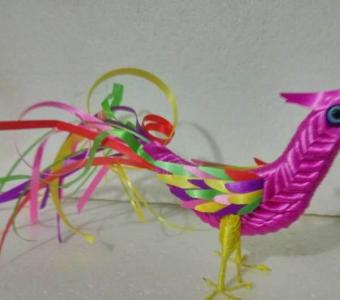 手工彩带编织小鸟图片 彩带 手工彩带编织