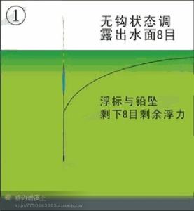双坠双钩钓鱼调漂图解 清楚的解释:无钩调漂技巧图解