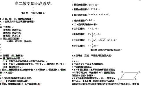 高二数学重要知识点 高二数学重要知识点汇总 | 强力收藏帖！