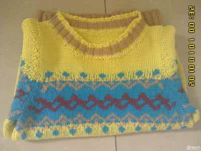 童装针织衫 童装 直针往返+圈织出来的漂亮儿童帽子，有织法