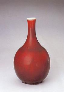 清康熙郎窑红釉观音尊 郎窑红胆式瓶(清康熙)