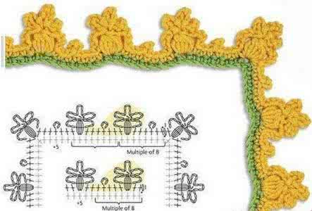 钩针转角花边 几款漂亮实用的 转角钩针花边（图解）