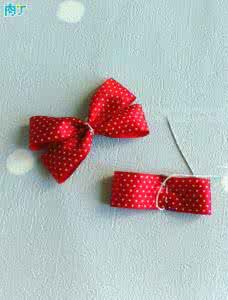 蝴蝶结发卡 红彤彤的可爱节日蝴蝶结蕾丝发卡做法图解教程╭★肉丁网