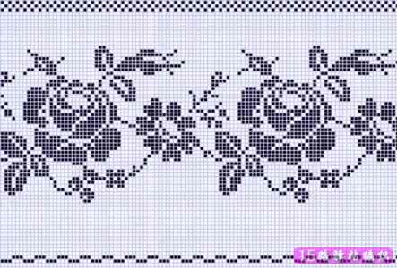 钩针网格大花图解图案 【钩针】花边图案,钩针网格花边图案图解