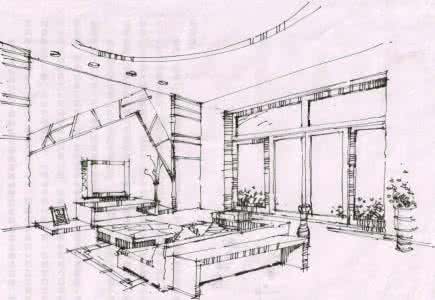 两点透视室内手绘线稿 两点透视室内手绘线稿 手绘线稿一点透视!!!