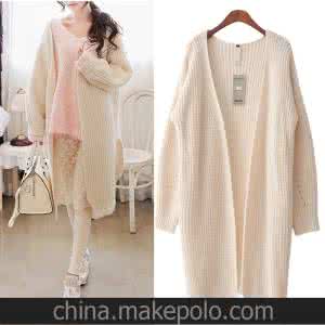 蝙蝠袖型雪纺肩花开衫 女装 横织宽松袖蝙蝠开衫美衣说明