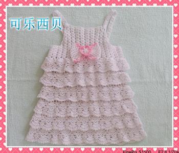钩针编织小女孩裙子 钩针小塔塔裙