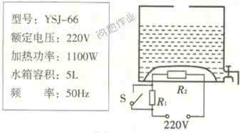 如图甲是一电热饮水机 有一种 市场上有一种电热饮水机，如图是饮水机的简化电路图，S是温控开关，R2是调节电阻，其阻值为76Ω，R2