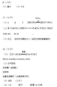 初三化学质量守恒定律 越秀区2006年初三化学第一学期期末质量调研检测