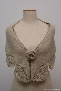 一片式棒针披肩图解 【棒针转载】】这款树叶花边披肩，别有一番风格