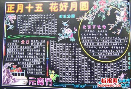 元宵节黑板报 四年级元宵节黑板报版面设计 喜闹元宵