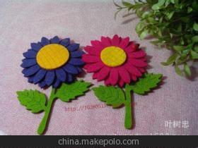 棉花手工制作粘贴画 手工----花贴