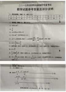 齐齐哈尔中考数学模拟 2016齐齐哈尔中考数学 齐齐哈尔2016历史升学模拟卷及答案(三)_图文