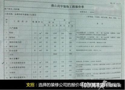 正规装修报价单 合肥装修报价单 合肥装修报价详情