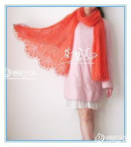 棒针围巾的编织方法 红绫 马海羊毛棒针编织志田围巾