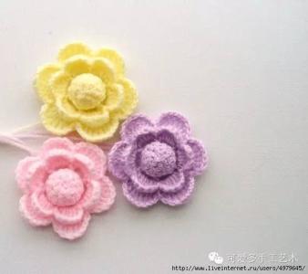 手工针织花朵 针织花朵
